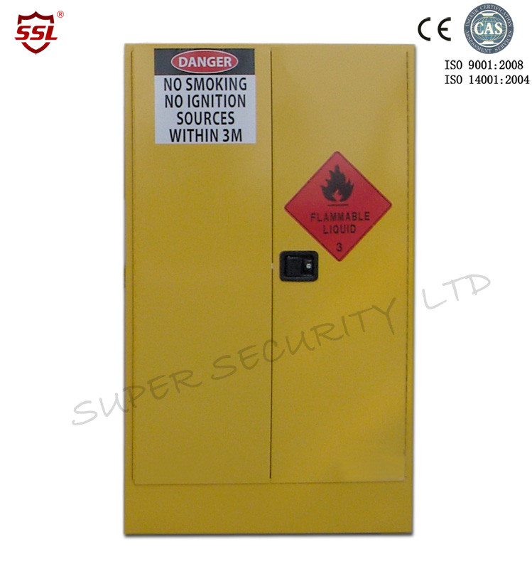 Yellow Paint Chemical Flammable Storage Cabinet With Dual Vents For Dangerous Goods 250l