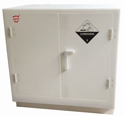 kupować Laboratoryjne rozpuszczalniki Plastikowe podwójne drzwi Niewielkie żrące szafki Biały kwas polipropylenowy produkcja online